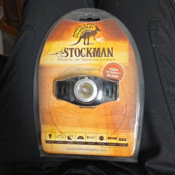 Outback Flashlights Stockman Black LED Headlight AAA Battery - Picture 1 of 8